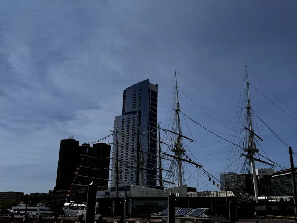 IInner Harbor Baltimore waterfront and traffic area where car and pedestrian accidents commonly occur
